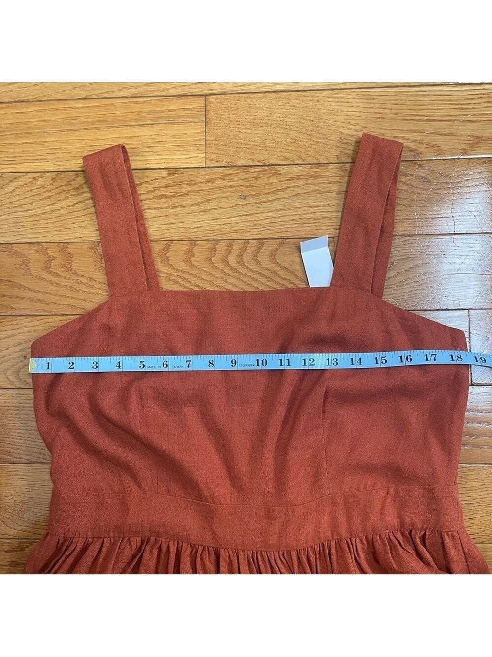 Ann Taylor Square Neck Midi Tiered Linen Blend Dress Sleeveless Summer Sz 12 - Picture 7 of 11